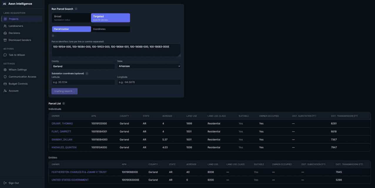Parcel Search and Deal Pipeline